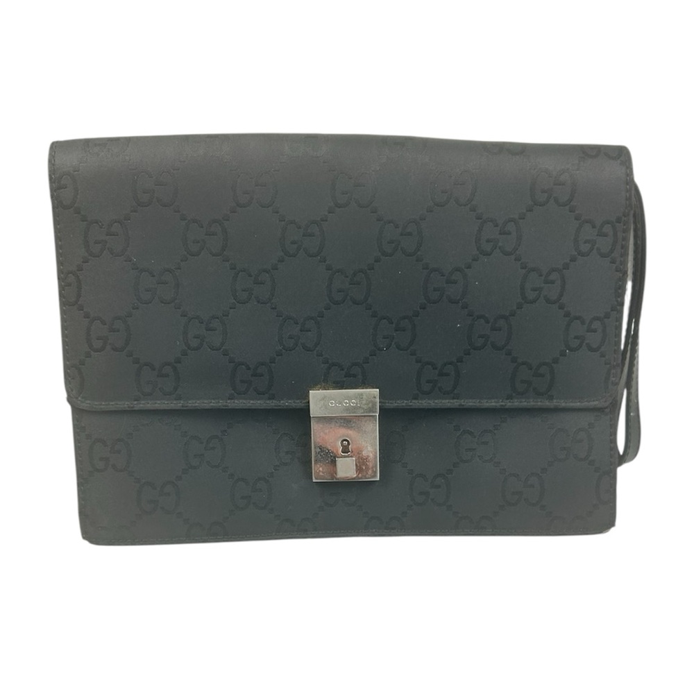 Gucci Black Clutch with Silver Lock
